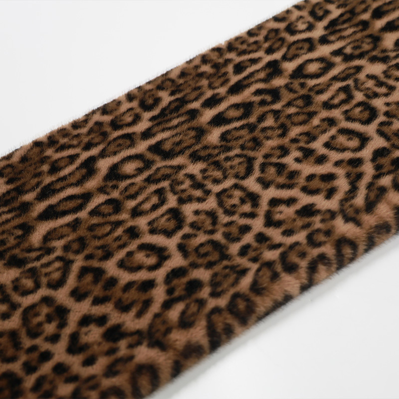 Deep coffee printed leopard mink