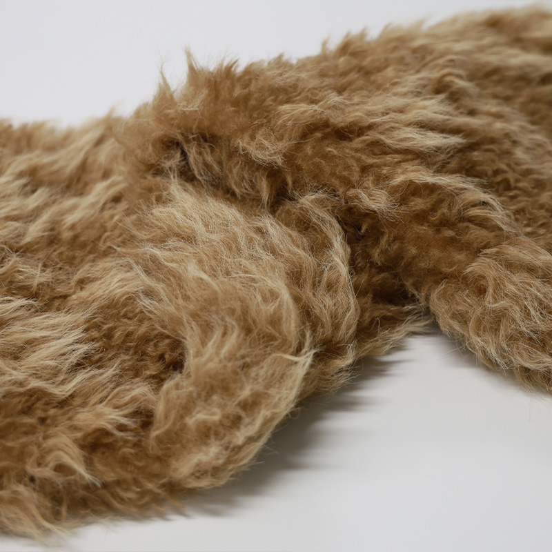 yellow brown faux fur andorra wool