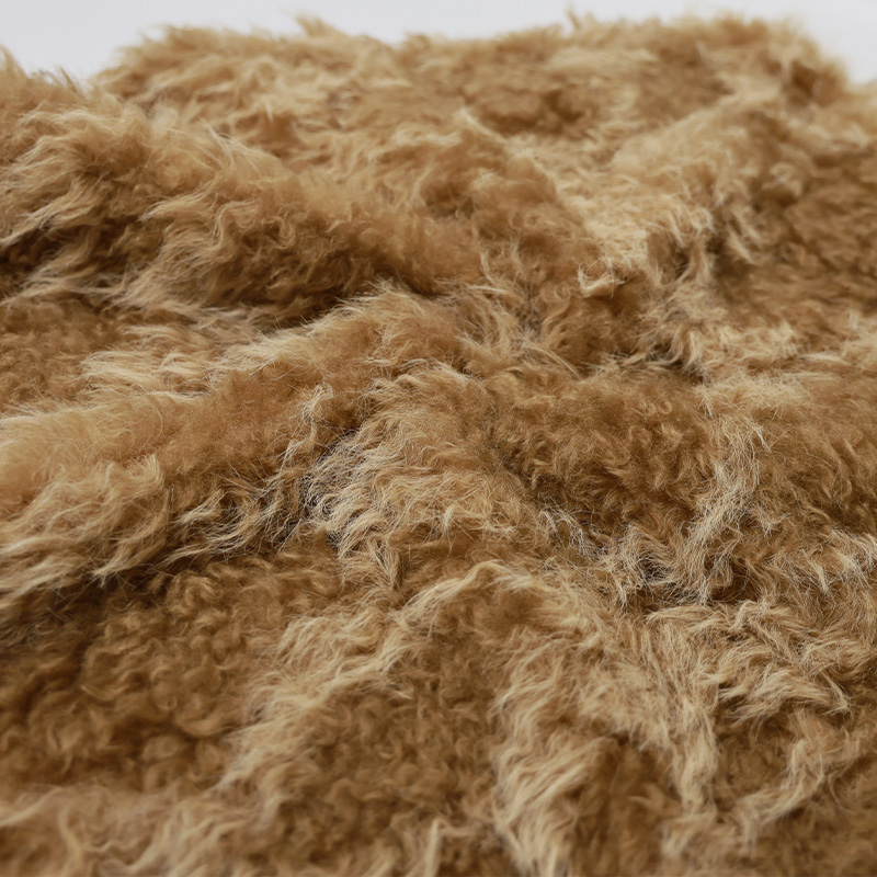 yellow brown faux fur andorra wool