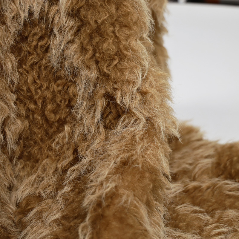 yellow brown faux fur andorra wool