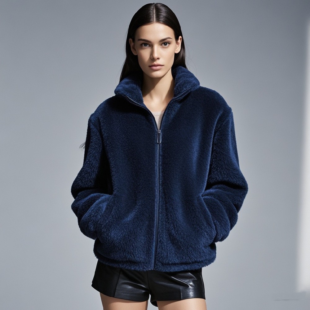 Faux Marten fur sports coat