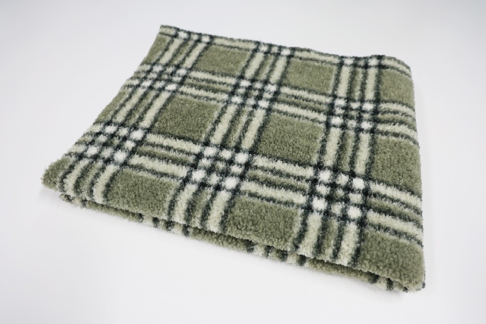 faux fur plaid small curly velvet