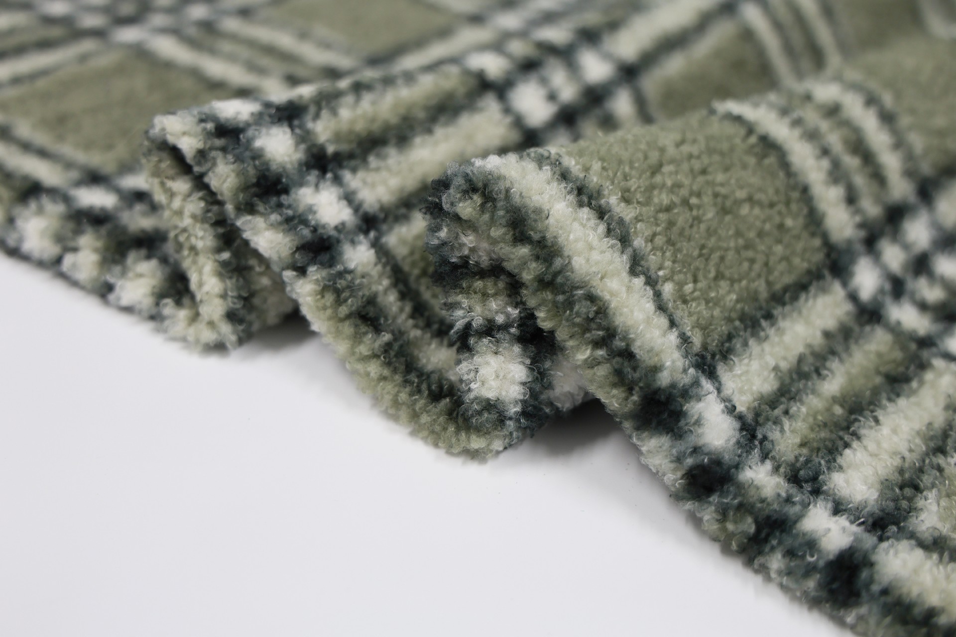 faux fur plaid small curly velvet