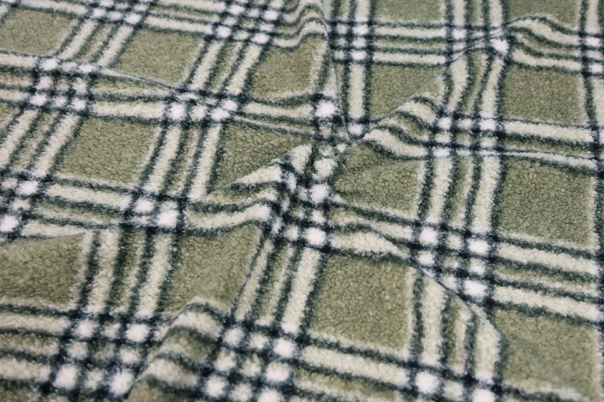 faux fur plaid small curly velvet