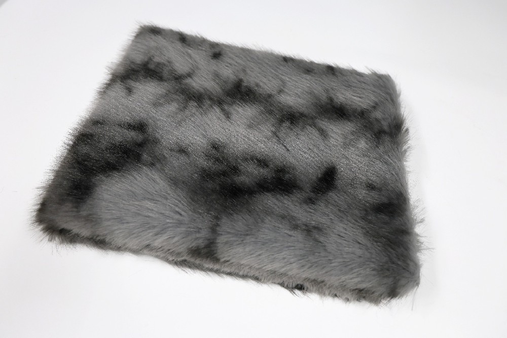Grey faux fox fur