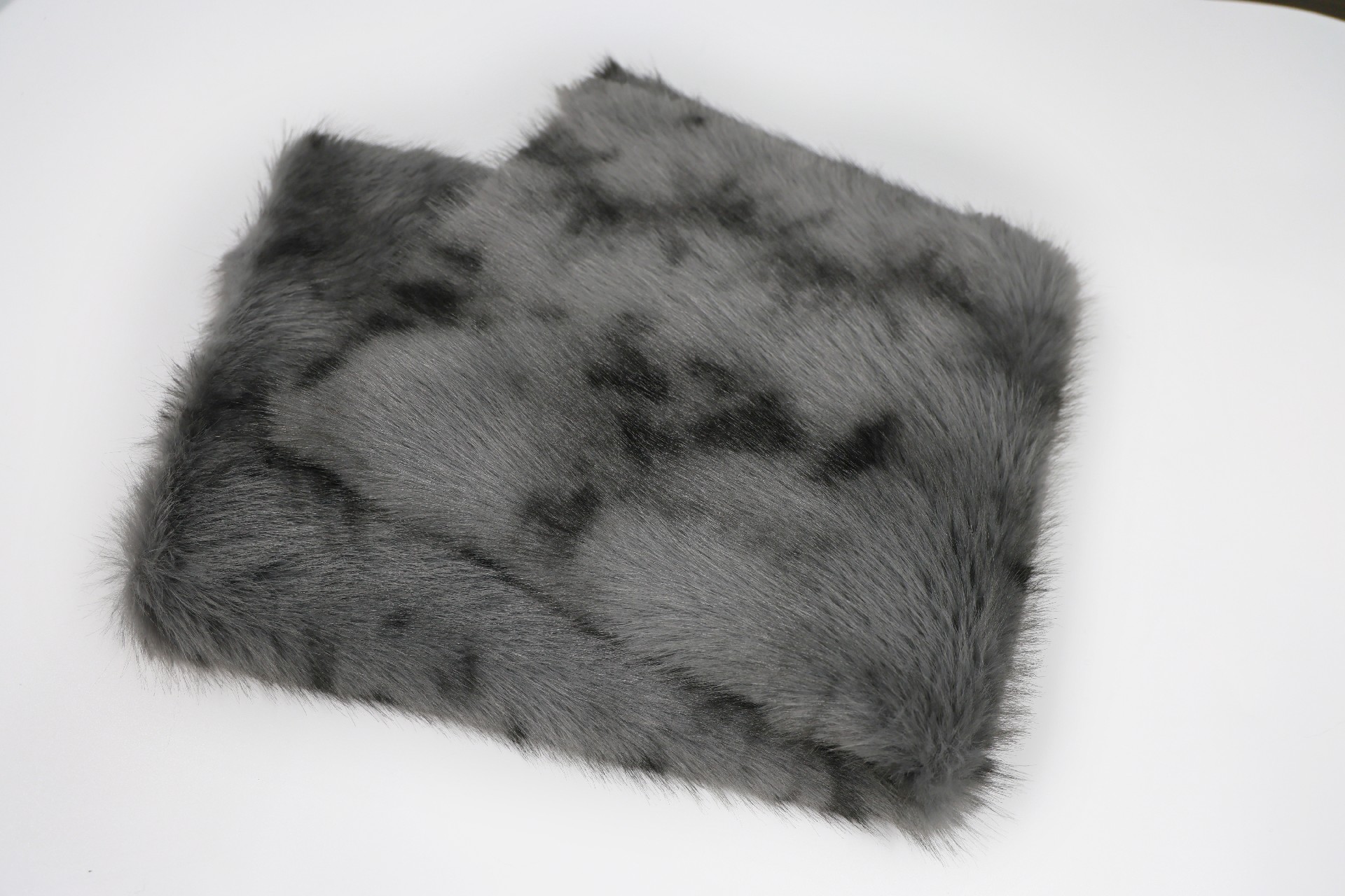 Grey faux fox fur