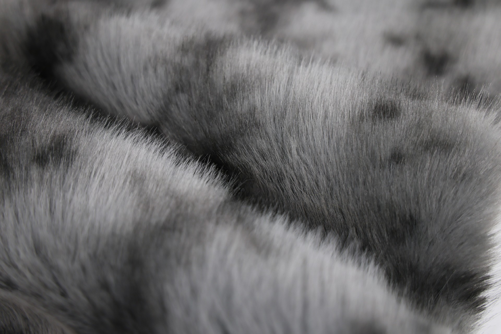 Grey faux fox fur
