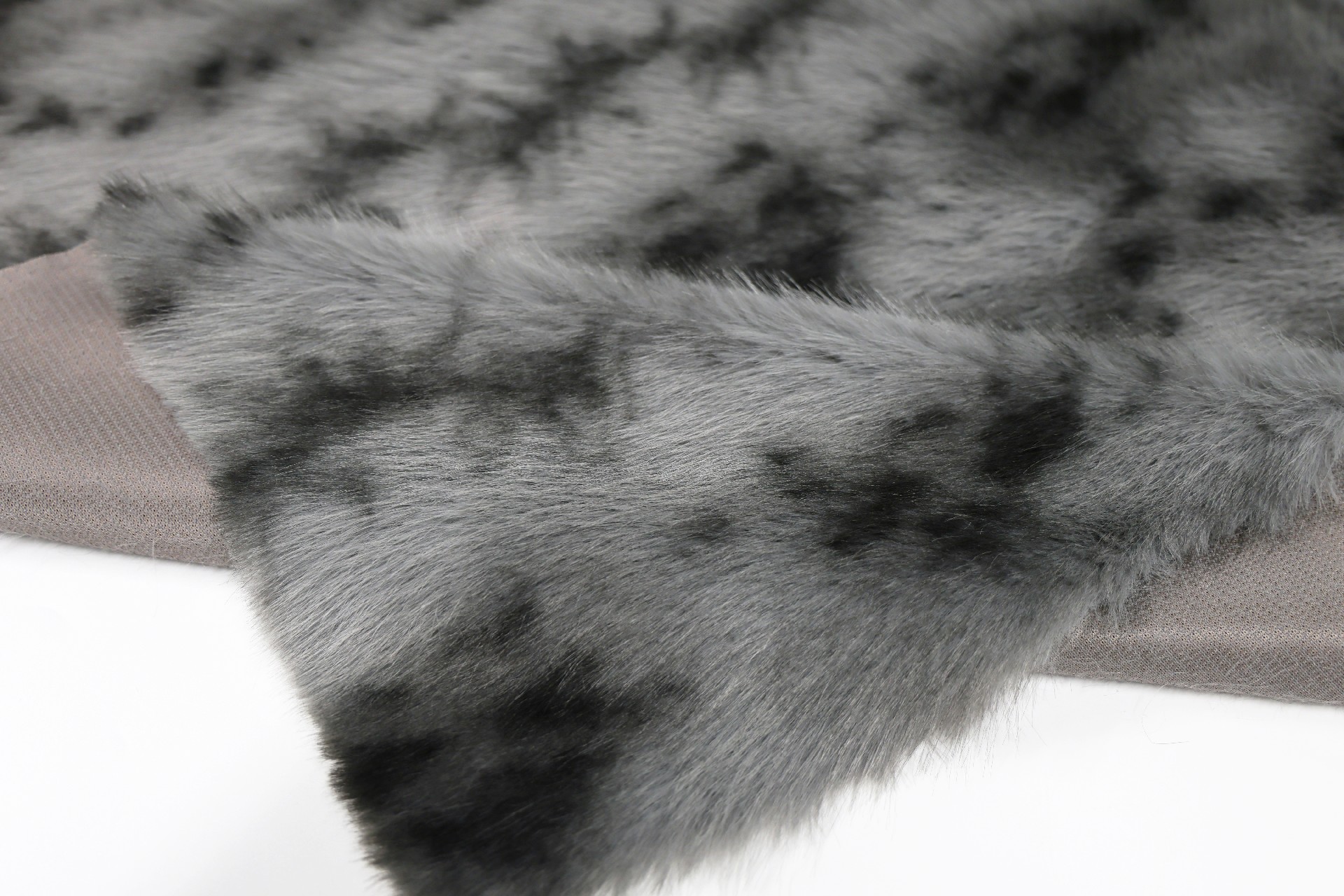 Grey faux fox fur