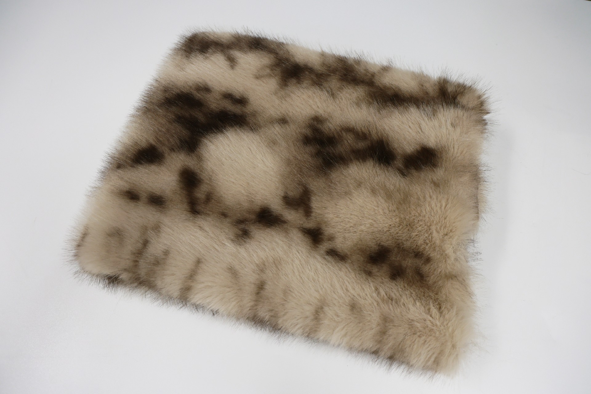 Khaki Faux fox fur fabric