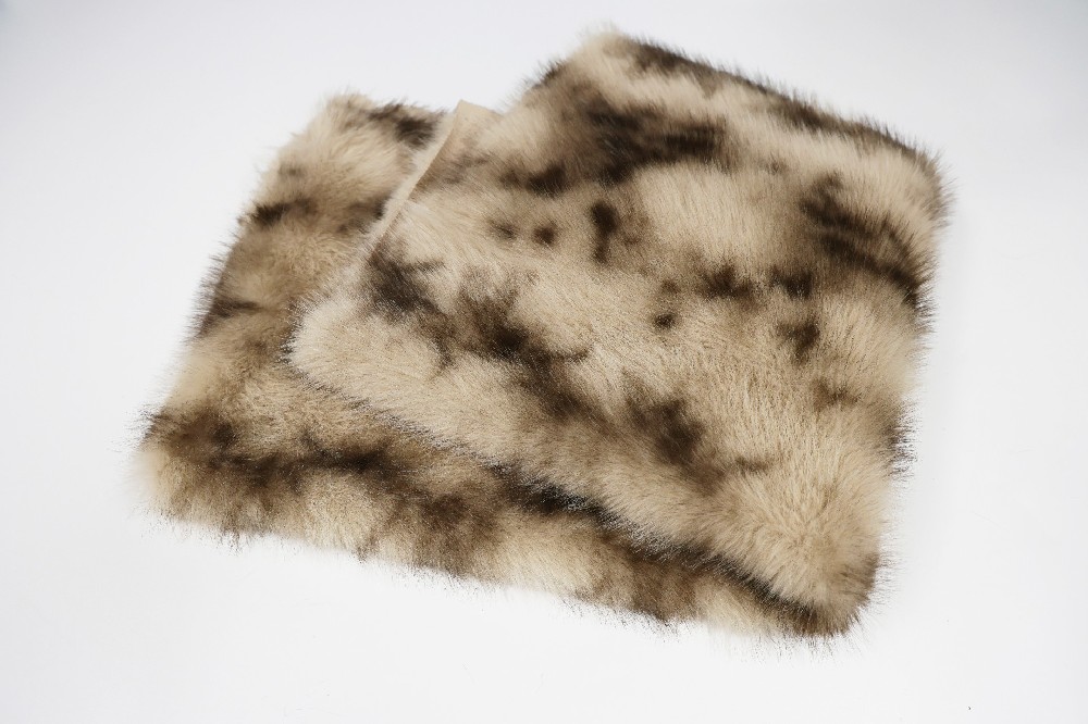 Khaki Faux fox fur fabric