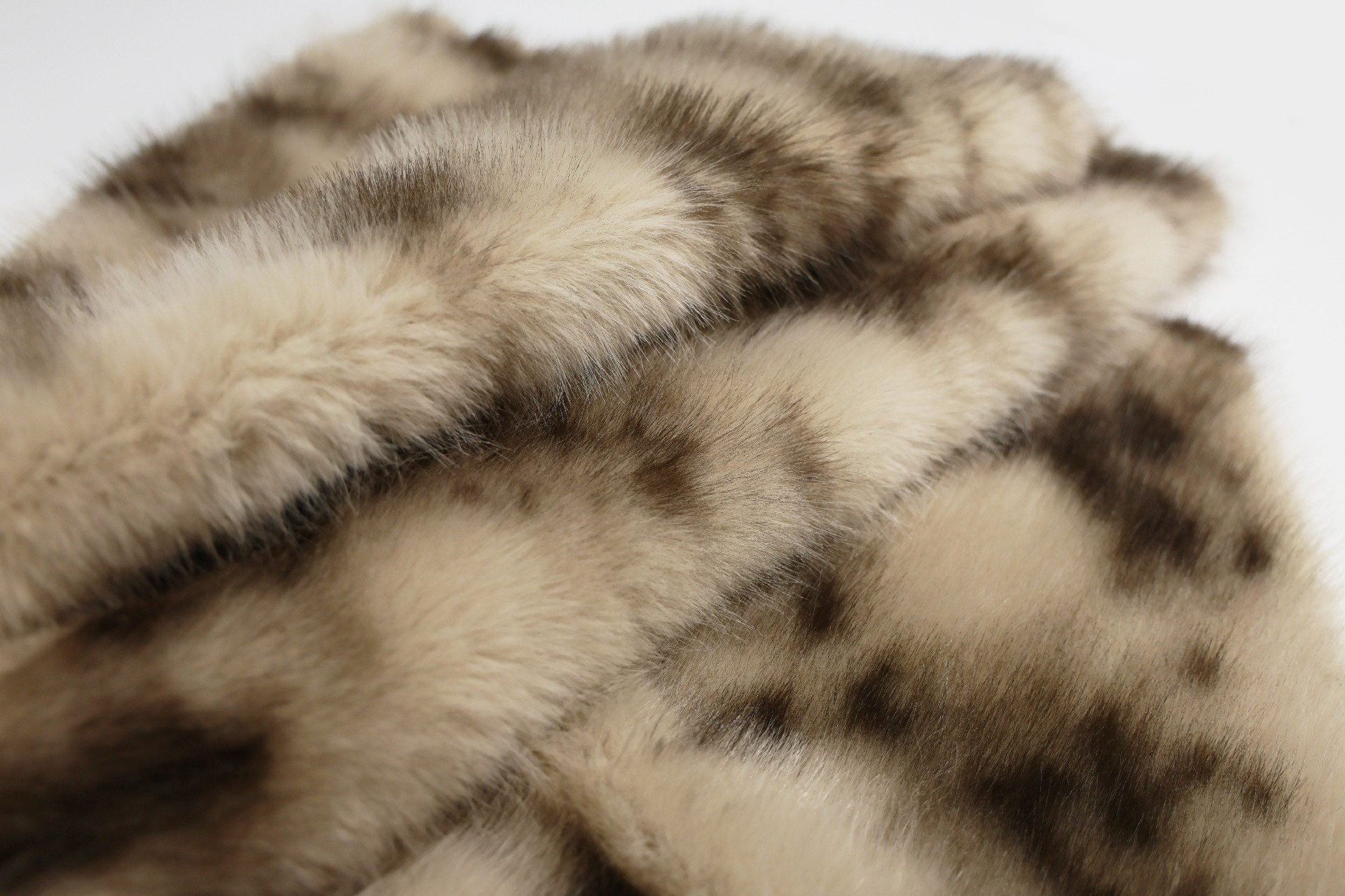 Khaki Faux fox fur fabric