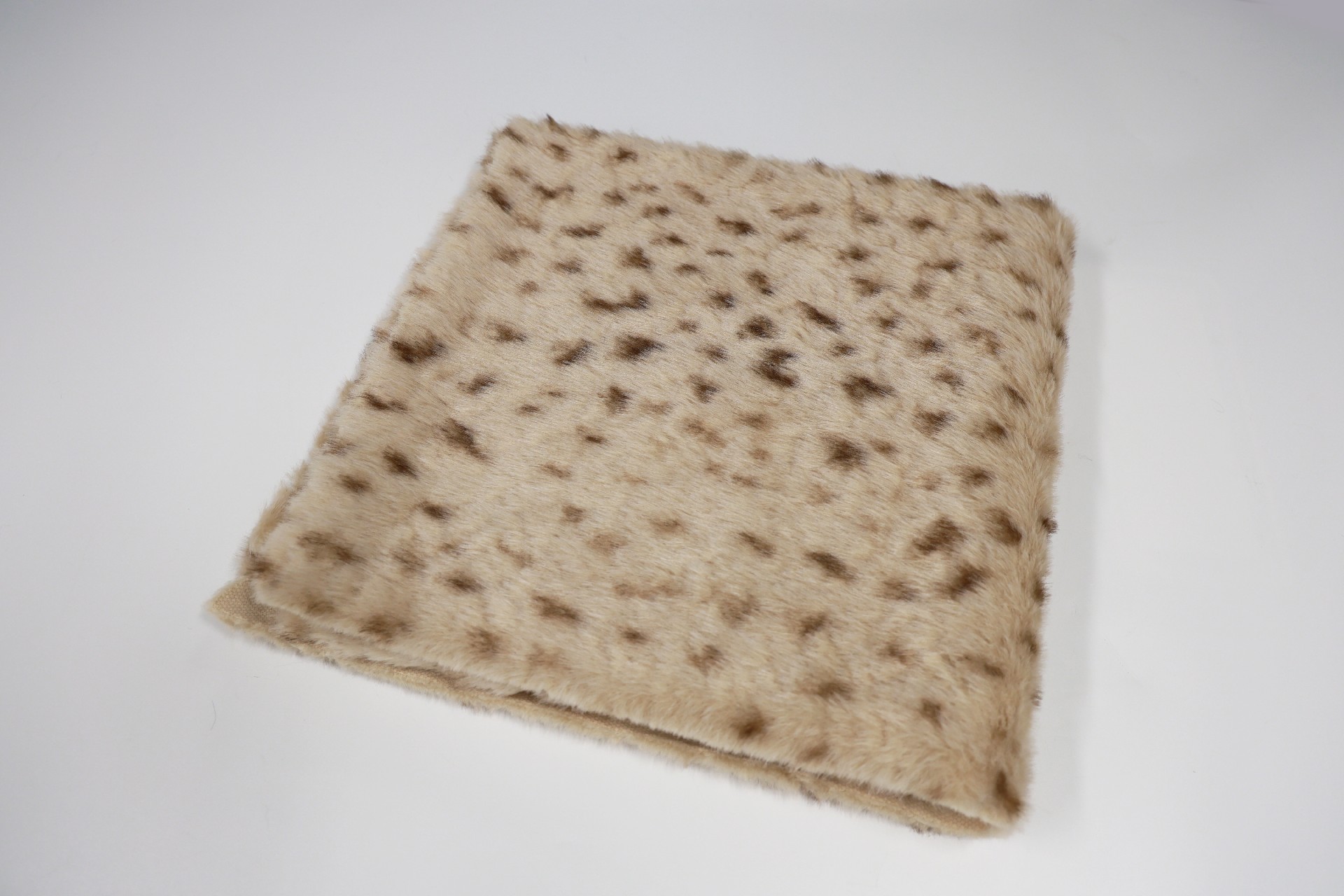 Khaki Dye Polka Dot Brushed faux fox fur fabric