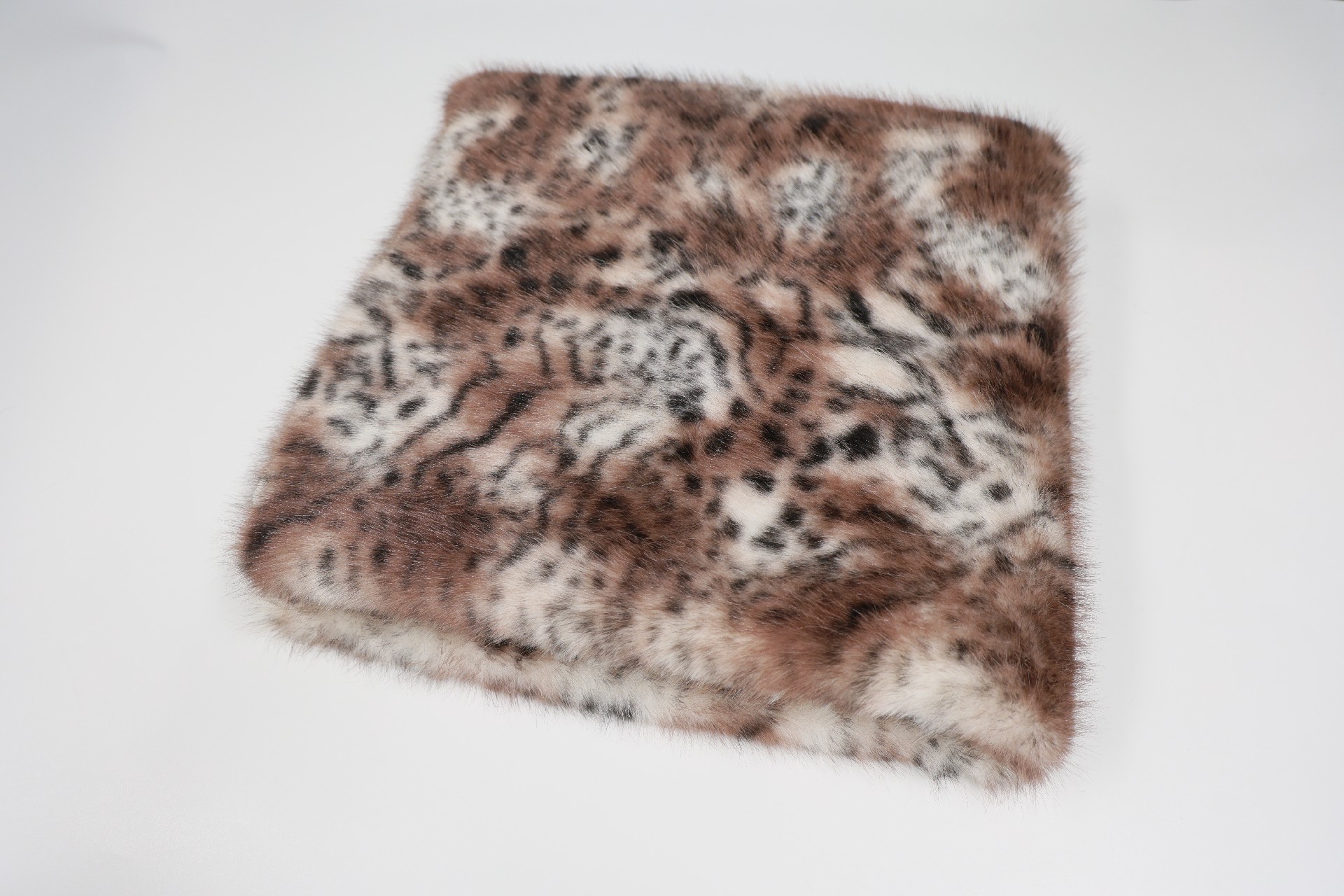 Faux fox fur Beige with Brown Tiger Print
