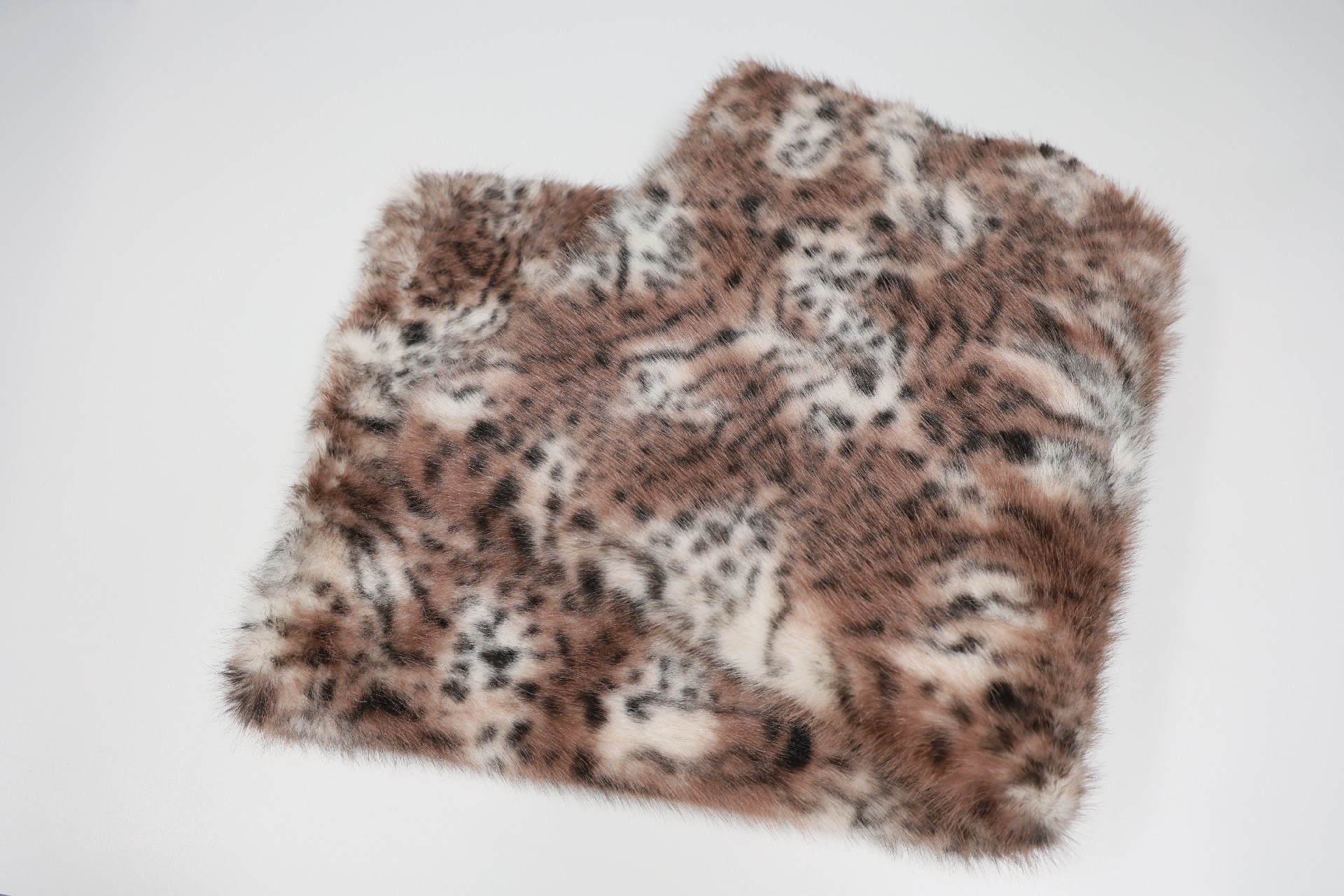 Faux fox fur Beige with Brown Tiger Print