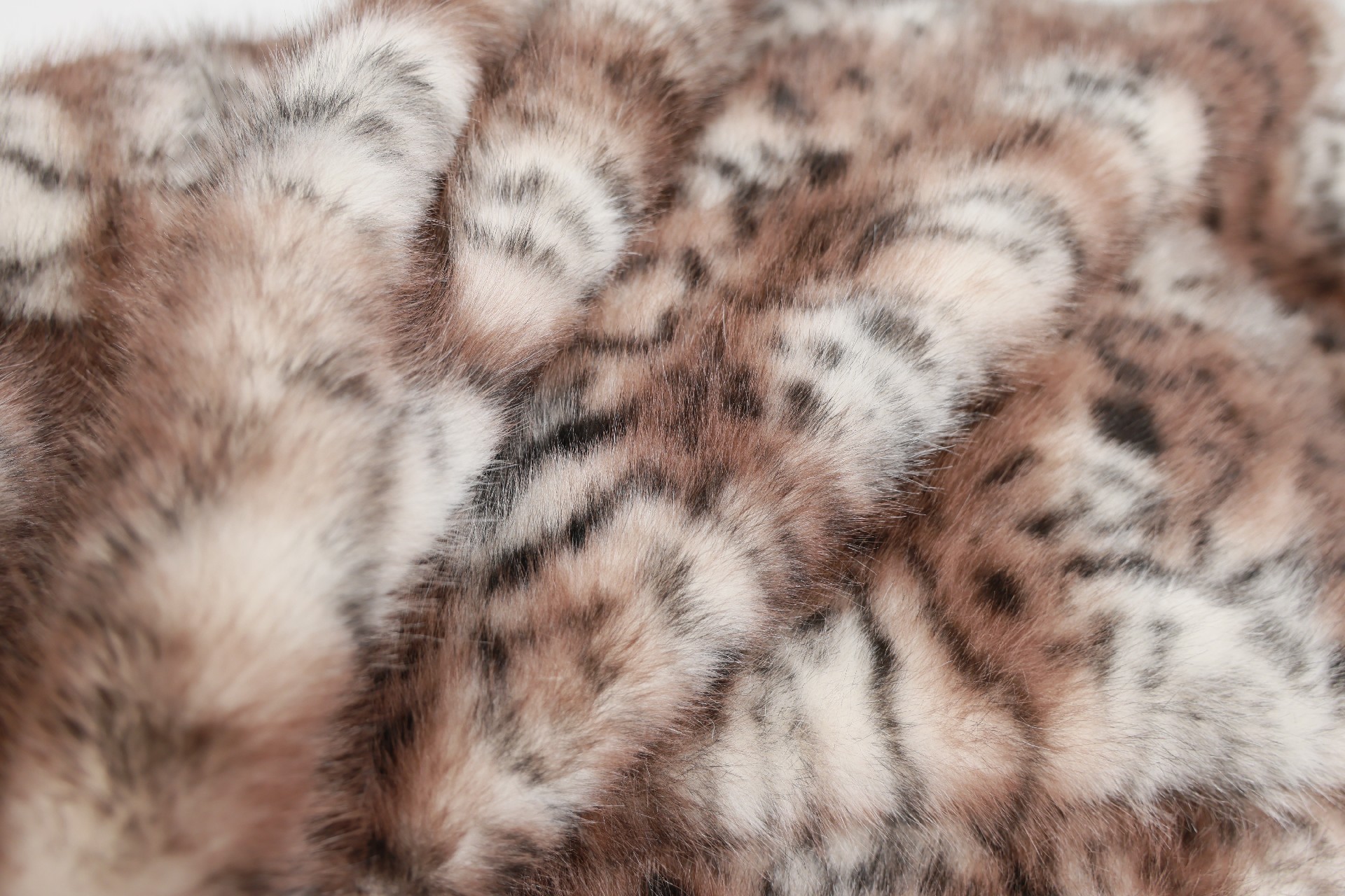 Faux fox fur Beige with Brown Tiger Print