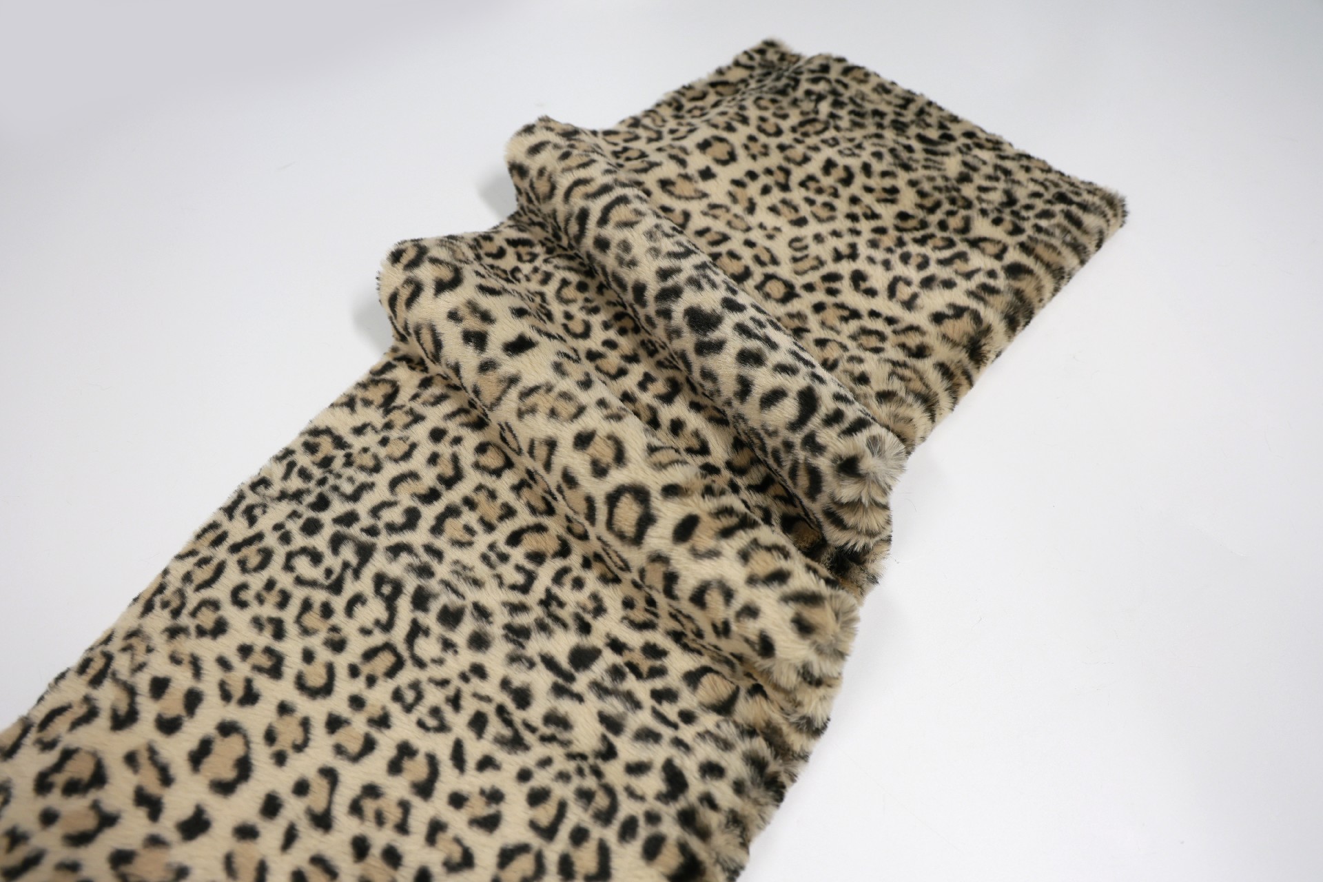 faux fur Beige leopard print rabbit fur