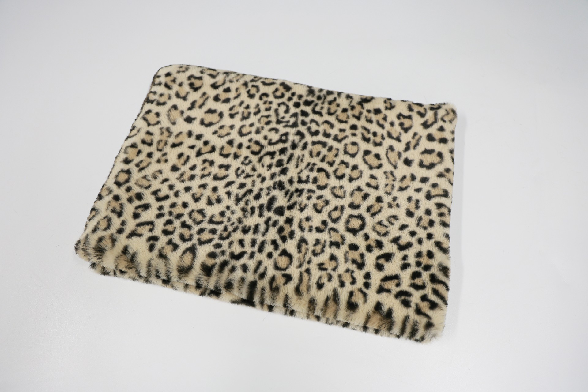 faux fur Beige leopard print rabbit fur