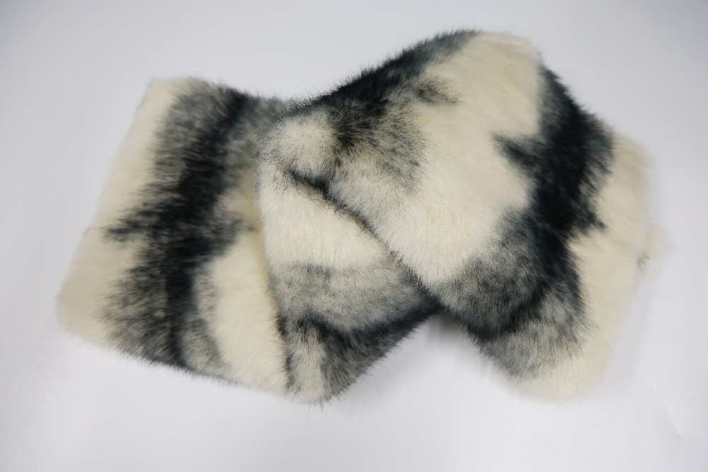 Apricot Printed Fox Faux Fur