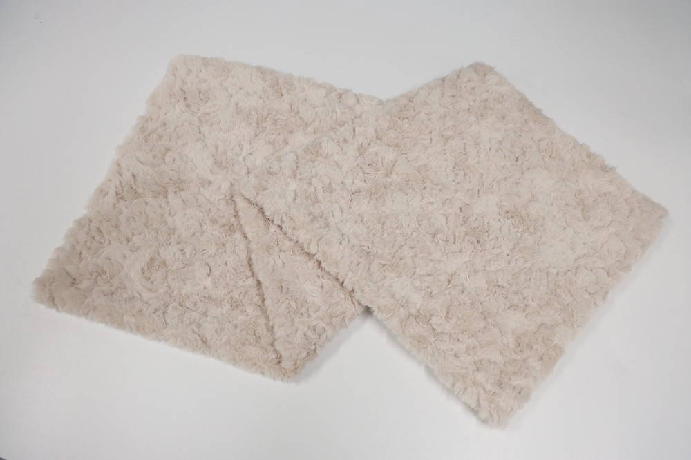 Beige brushed rabbit fur