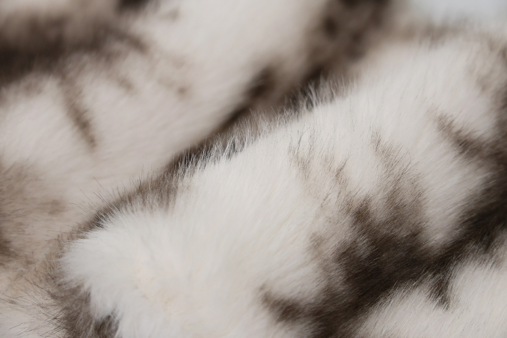 Beige dragon pattern fox faux fur