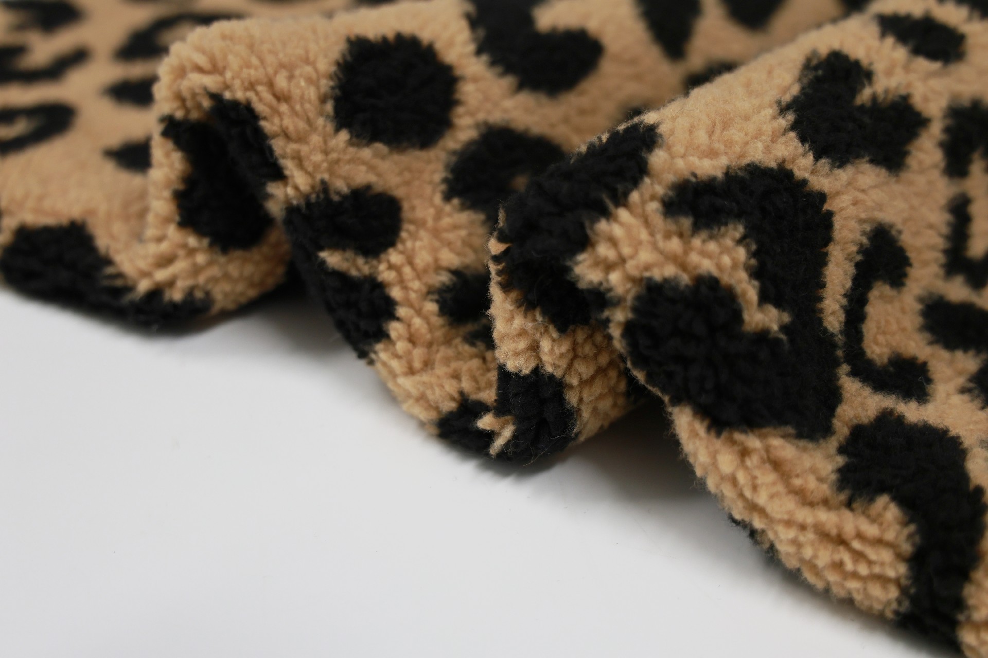 Brown and black leopard print lambskin