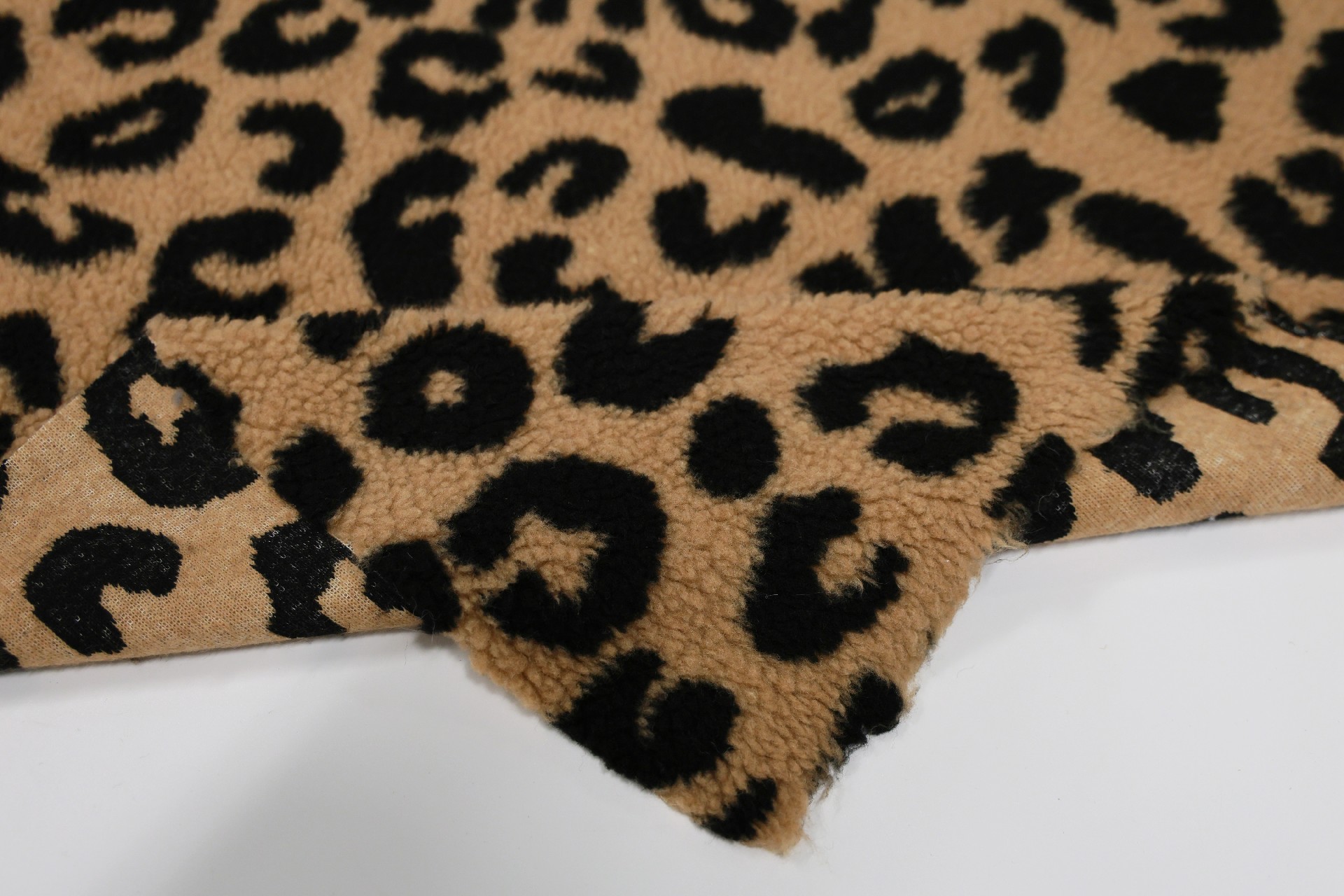 Brown and black leopard print lambskin
