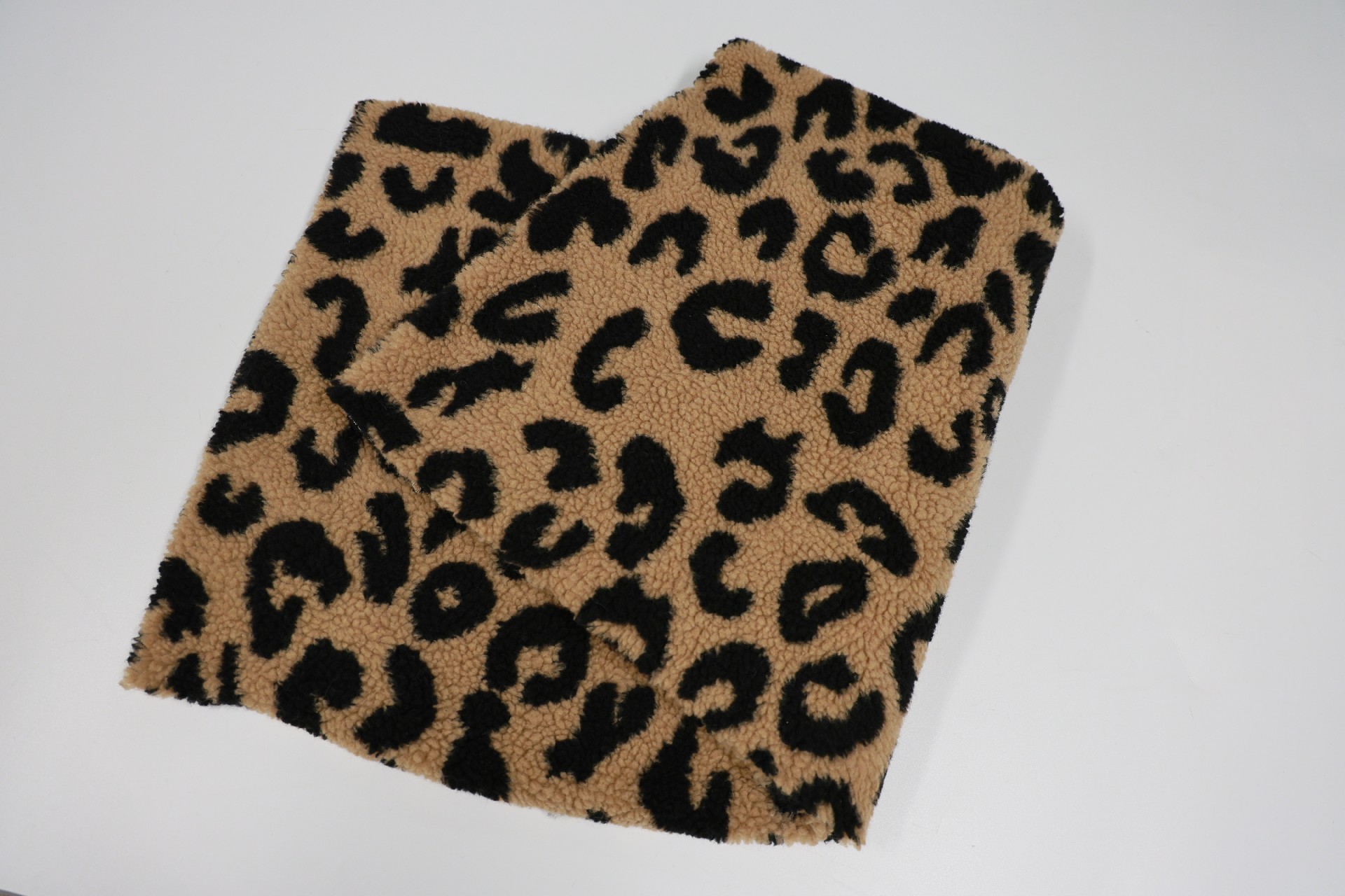 Brown and black leopard print lambskin