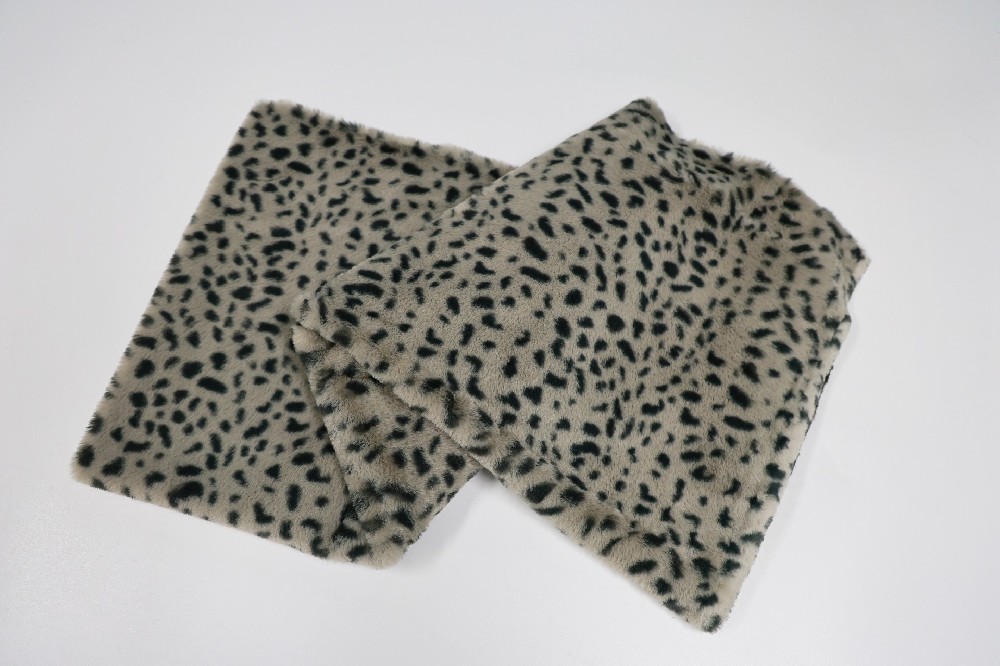 Gray brown black leopard point rabbit fur