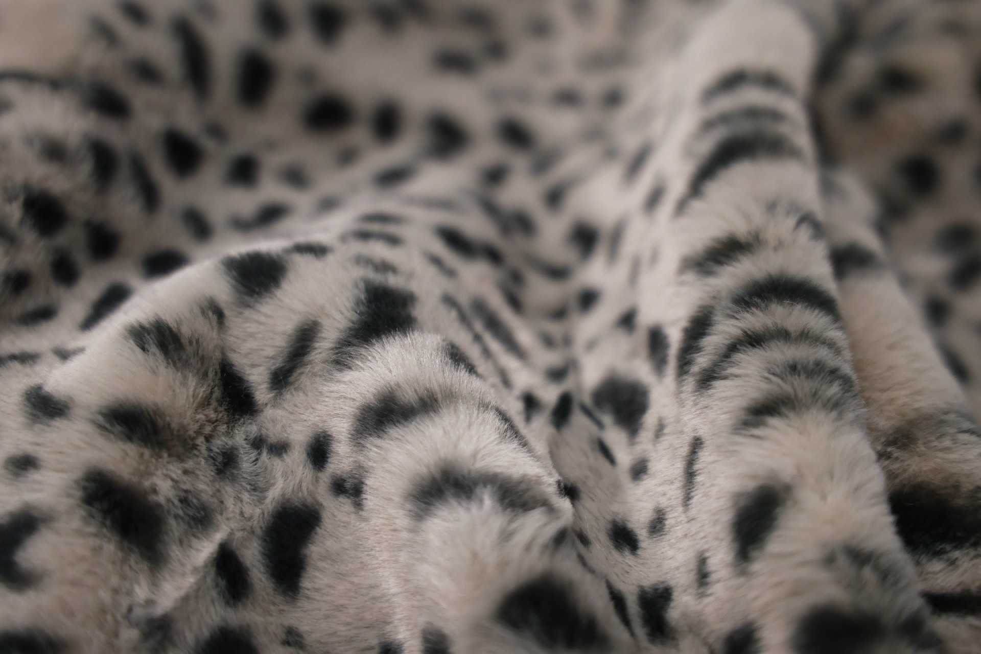 Gray brown black leopard point rabbit fur