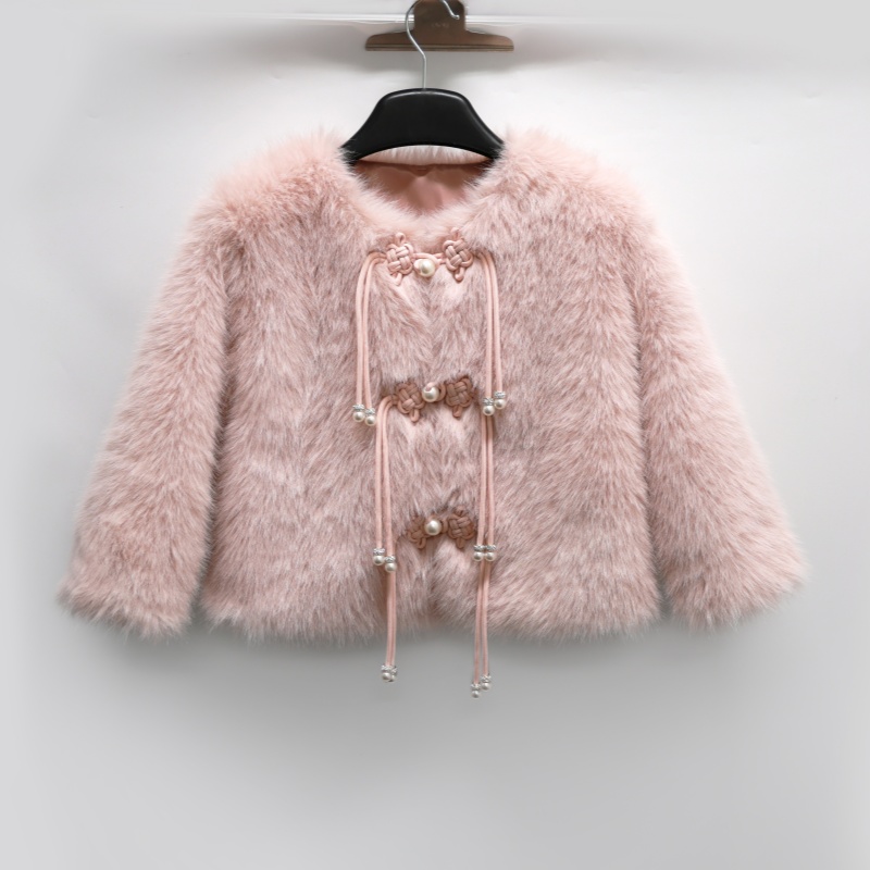 Faux Fur Coat - Short Fox Fur Imitation Style Triple Certification - Customization Available