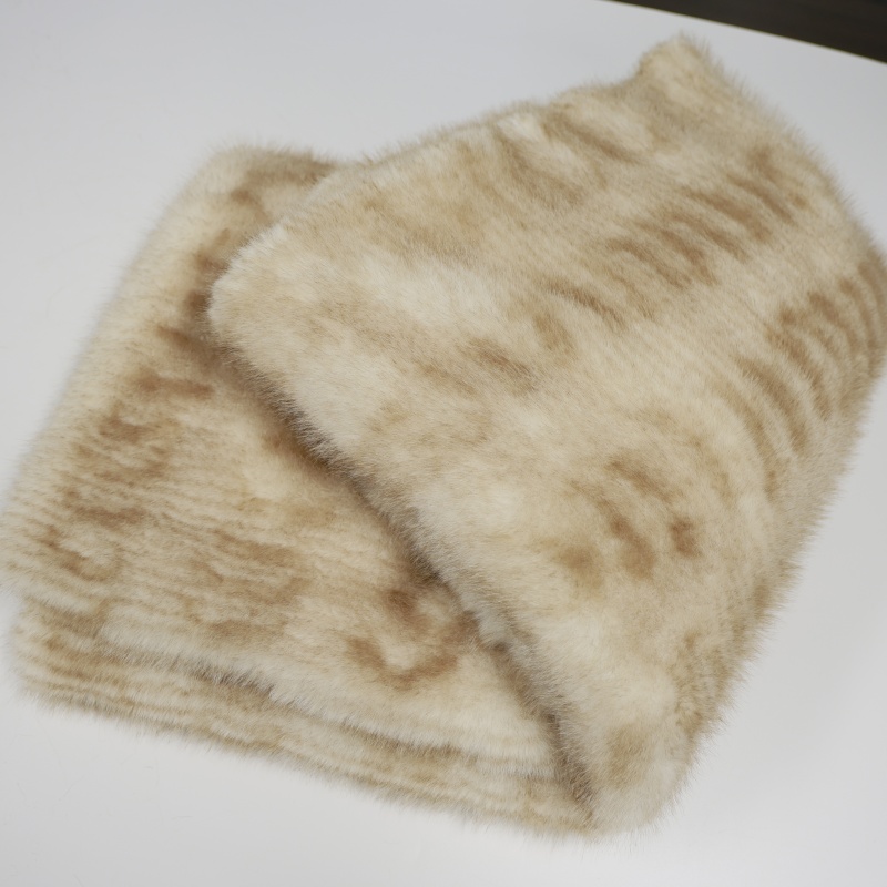 Beige Striped Faux Fur Fabric - Versatile Material for Apparel and Home Furnishings